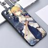 Anime fate stay night saber Cover For Apple iPhone 14 13 12 11 SE XS XR X 7 8 6 mini Plus Pro MAX 2020 Black Phone Case