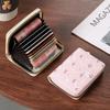 Portable Multi Slot Zipper Wallet Floral Bow Large Capacity Card Holder PU Leather Coin Purse Women