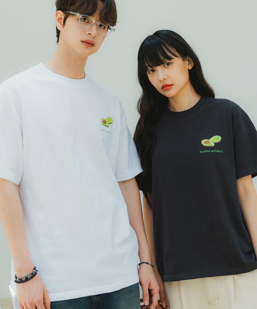 BAKKEN Avocado Short Sleeve T-Shirt Bk3972_White