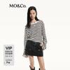 MO&Co. Women's Loose Textured Striped Linen Blend Knit Sweater