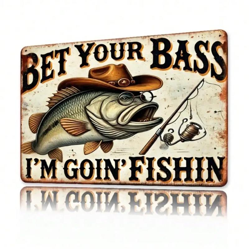 Metal Wall Art Hand-Painted Tin Sign Vintage Home Decor