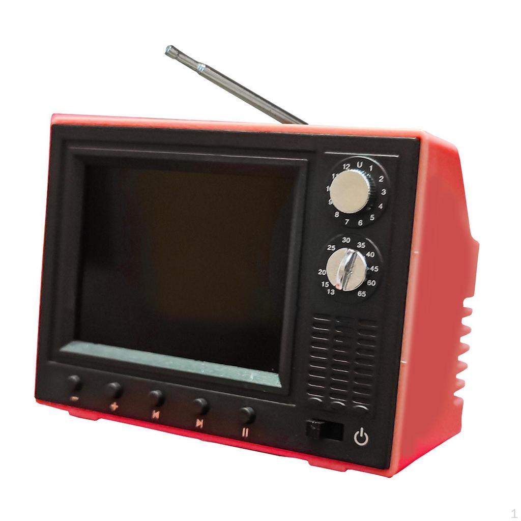 1/12 Scale Dollhouse TV Can Play Video Miniature Furniture Ornament