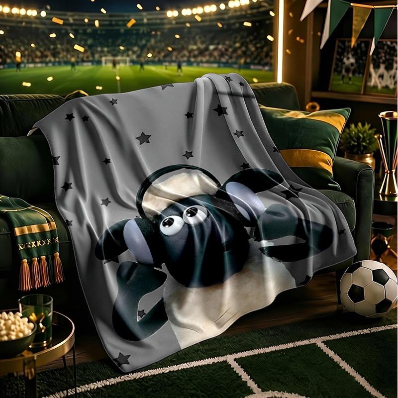 Sheep And Shaun Adventure Throws Blanket Flannel Blankets Plush for Couch Bed Gifts for Men Women Travel picnic blanket Christmas fan gifts