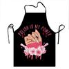 Custom Bib Nail Polish Is My Power Apron for Men Women Adult Chef Cooking Kitchen Nail Polish Tablier Cuisine Painting 50*70cm