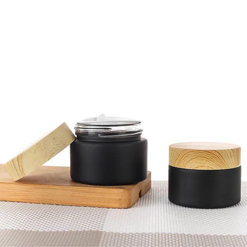 Black Glass Cream Jar Cosmetic Container 5-50g Cosmetic Jars Silver Gold Lid Glass Bottle Make Up Container Empty Jars Travel