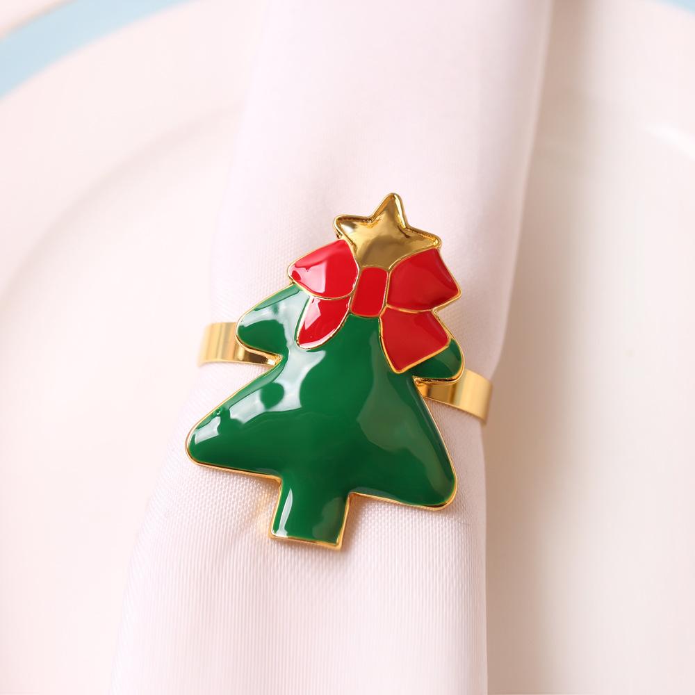 4PCS Table Napkin Ring,Christmas Napkin Buckle, Gift box, Snowflake Crafts Holder Handmade Party Supplies Christmas Decorative