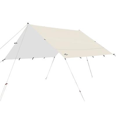 Soomloom Rectangular Tarp, Large, with 19 Loops, UV Protection, Silver Coating, Rainproof, Windproof, and Sun Protection for Camping and Outdoors