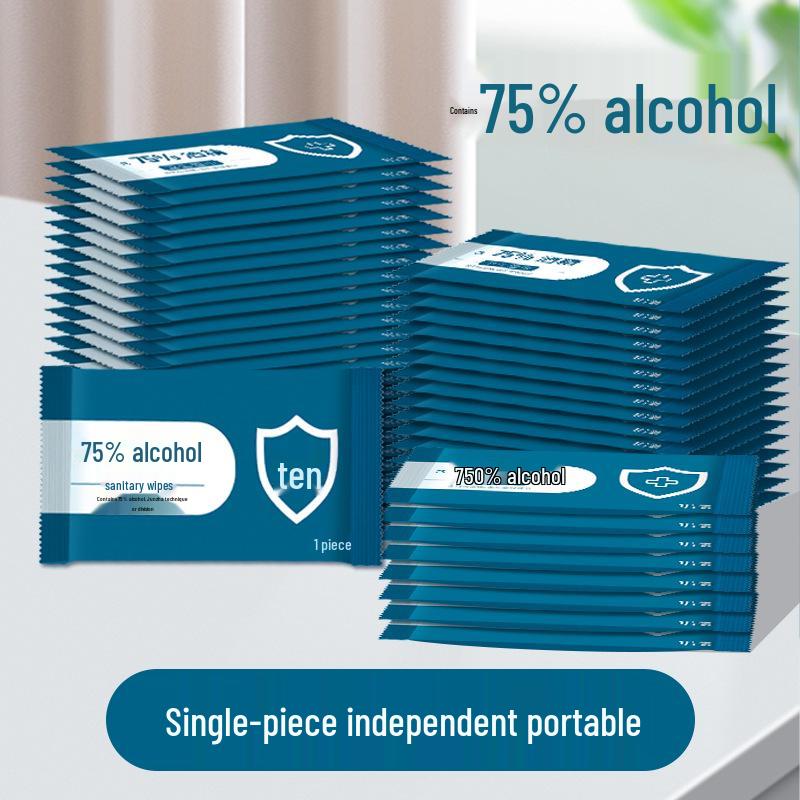 75% Alcohol Individually Packaged Disposable Sanitizing Wipes for Portable Use
