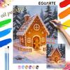Christmas gingerbread house candy cane snow forest digital painting oil painting art kit hand painting home decoration painting