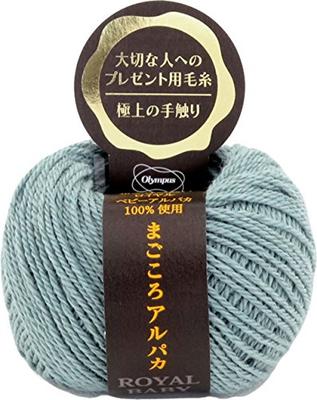 Olympus Magokoro Alpaka Garn, Mittel-Fein, Farbe. 3, Hellblau, 25g, Ca.. 90m, Packung mit 6