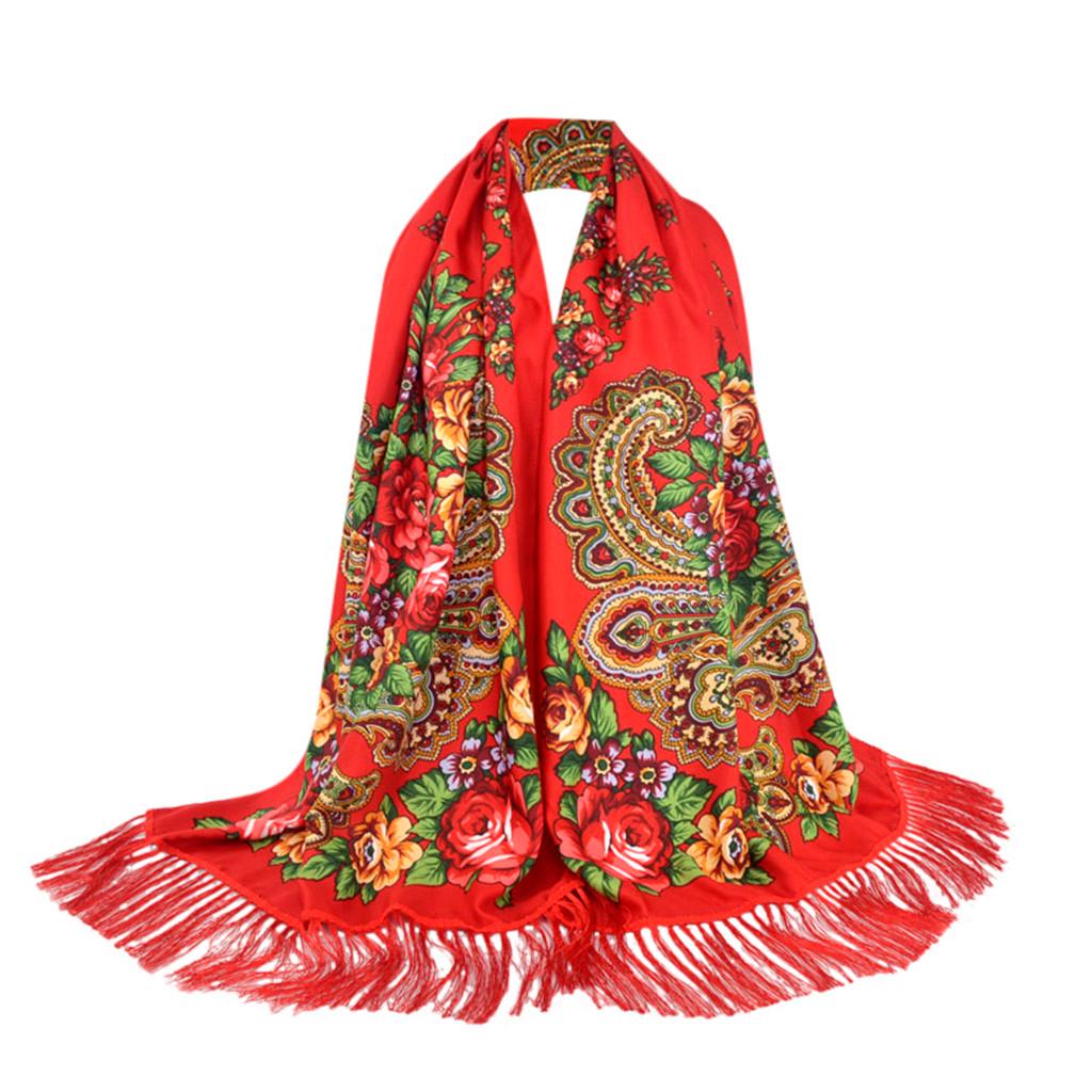 Women Lady -Custom Print Tie Tassel Square Scarf Wrap Shawl Travel Scarve