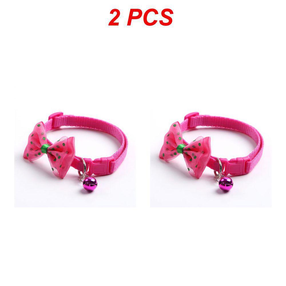 1/2/4PCS Dorakitten Bow Decor Pet Collar Adjustable Dot Design Cute Bell Dog Collar Bow Kitten Collar Pet Supplies Clothing