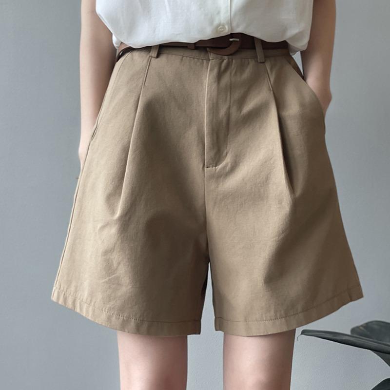 Summer Loose Wide Leg Shorts for Women New Korean Fashion Casual High Waisted Short Pants Elegant Solid Color Shorts Trousers 677