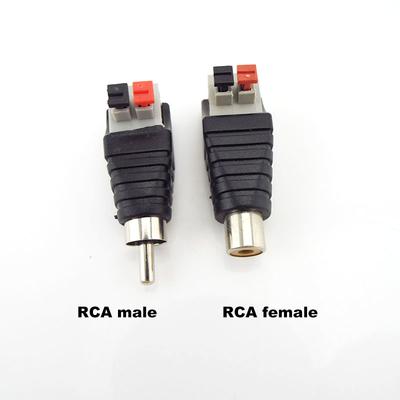 DC Plug A/V Cable To Audio RCA Male Female M/F Connector Adapter Jack Quick Plug Speaker Wire Press Terminal For CCTV