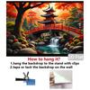 1 Piece of 2D Plane Japanese Garden Autumn Scene Polyester Photographic 2D Background Cloth