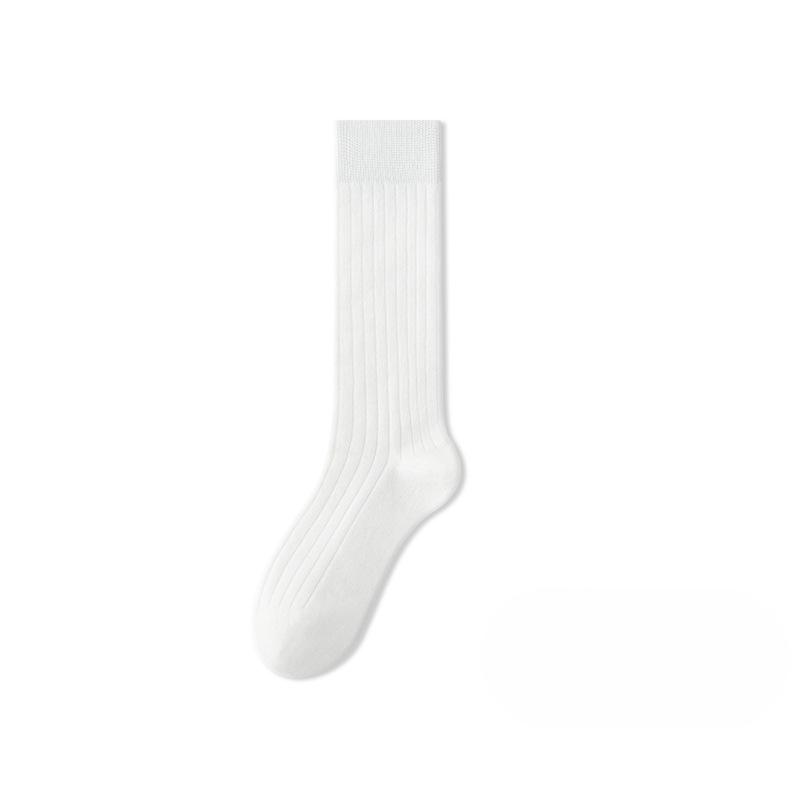 Summer Pure Cotton Mid-calf Socks for Girls In A School Style with Small Leather Shoes and Boneless Socks