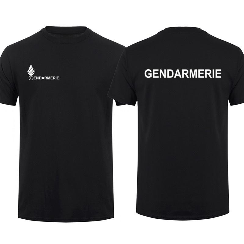 

Short Casual 100_ Cotton ShirtsFrench Gendarmerie T Shirt Short Sleeve Gendarmerie PSIG T-shirt Man Sweat-absorbent T-shirt S