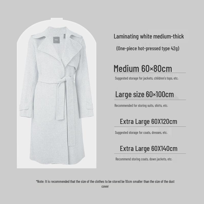 PEVA Clothes Dust Cover: Suit, Coat, and Jacket Storage Bag for Wardrobe and Travel