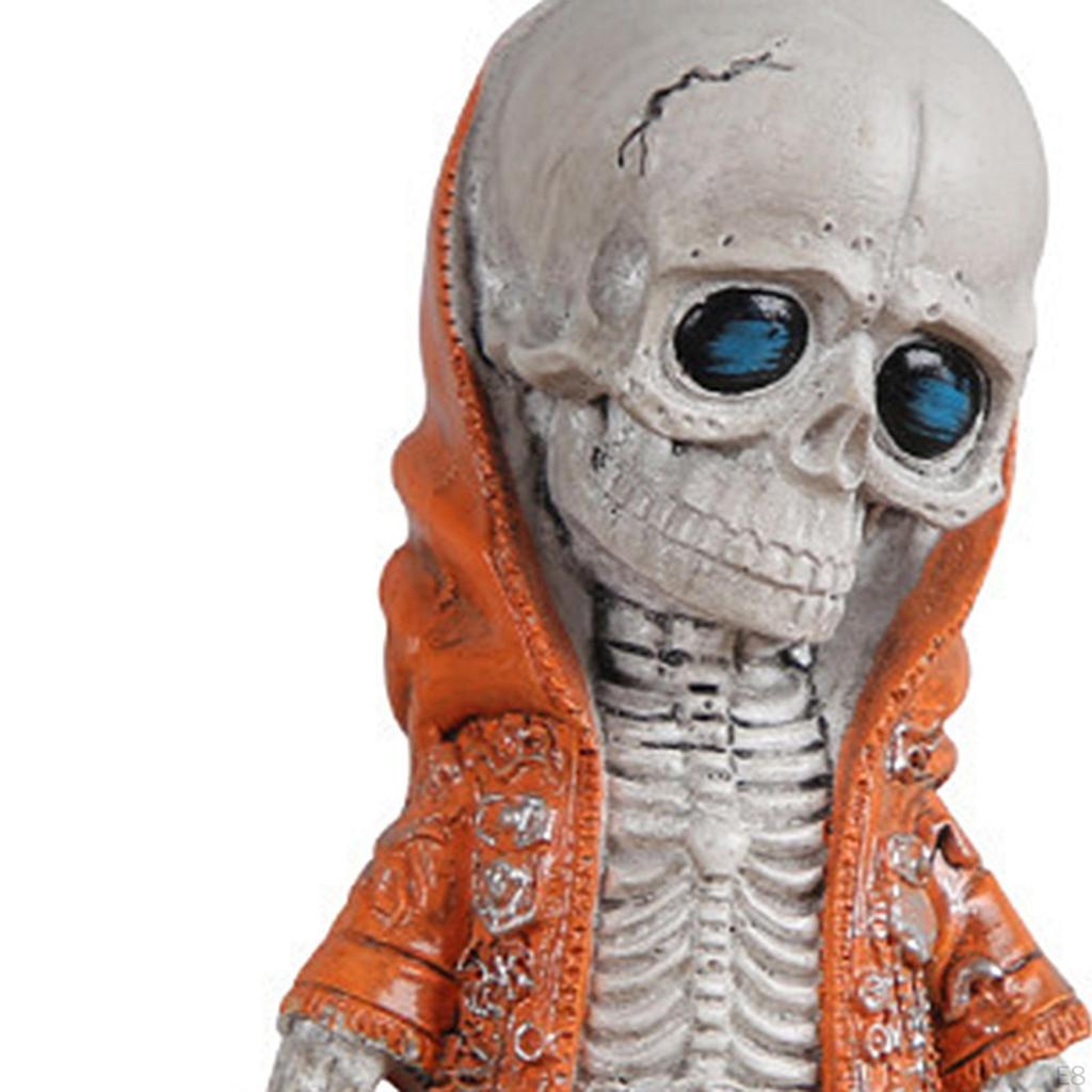 Cartoon Halloween Skeleton Figurine Statue Photography Props Resin Sculpture for