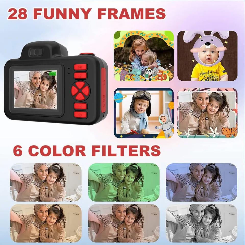 Kids Camera 24MP SLR Kids Camera with 360° Rotating Lens 1080P Video Camera