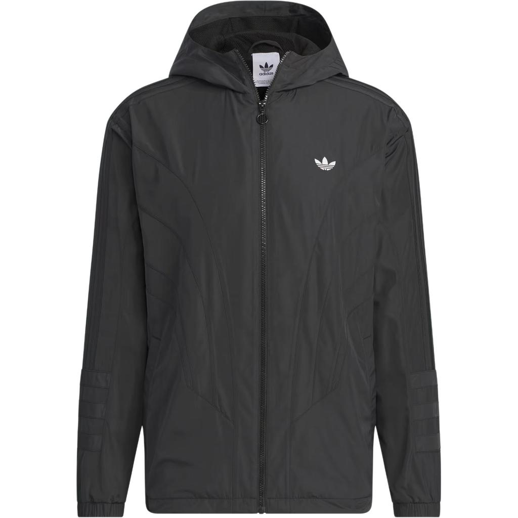 adidas Originals Atlanta Windbreaker Solid Color Zip Sports Hooded Jacket Men Jackets Black JD6392
