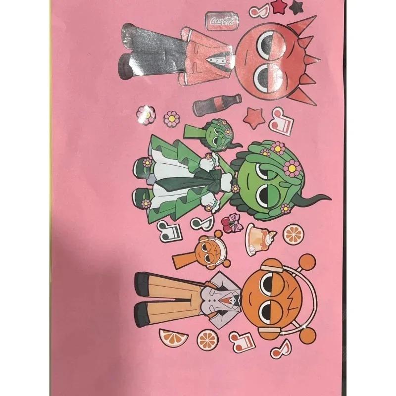Folhas/Pacote Diy Dos Desenhos Animados Gmae Quebra-Cabea Adesivos Fazer Um Rosto Bonito Unicrnio Dos Desenhos Animados Cr
