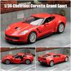 Chevrolet Corvette C7 Grand Sport Simulation Diecast & Toy Vehicle Pull Back Car & Doors Open RMZ City 1:36 Alloy Supercar Model