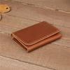 Durable Crazy Horse Real Leather Card Pouch Mens Credit Card Slim Simple Money Wallets