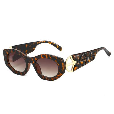 Luxury Tortoiseshell Gradient Cat Eye Sunglasses UV400 Protection Trendy Women Men Metal Frame Design