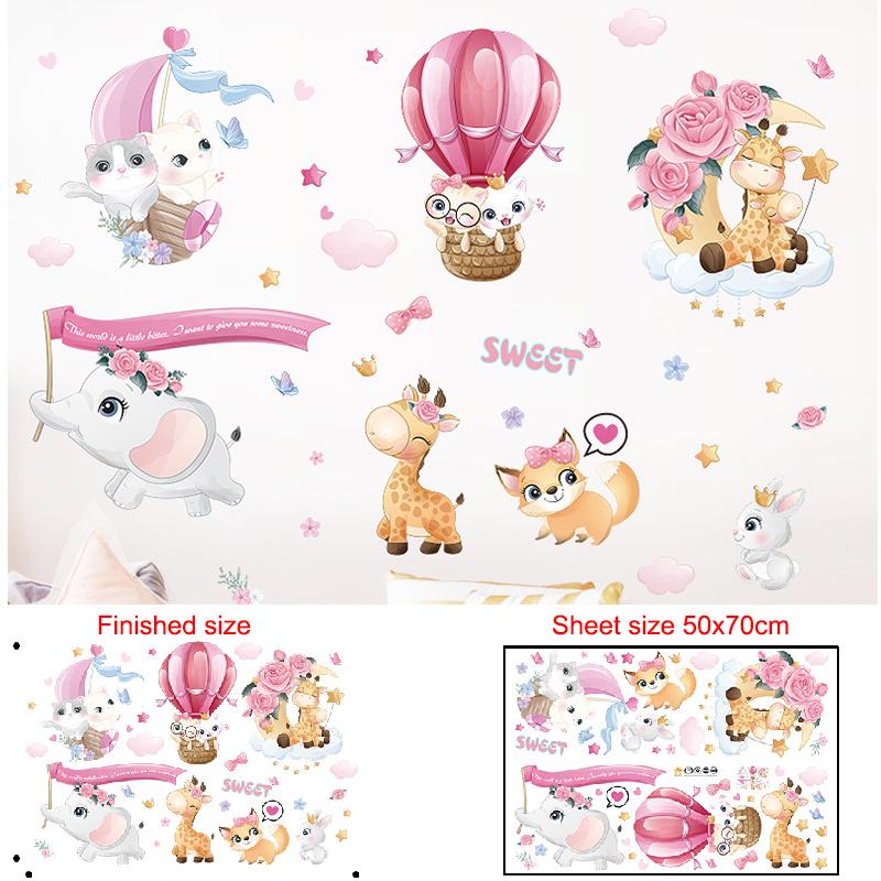 Removable Cartoon Wall Stickers for Kids Room Kindergarten Creative Christmas Birthday Gift Decals
