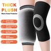 2 PCS Warm Knee Pads with Plush Interior Elastic Bands Nonslip Fit Designed for Cold Weather Sports and Activities