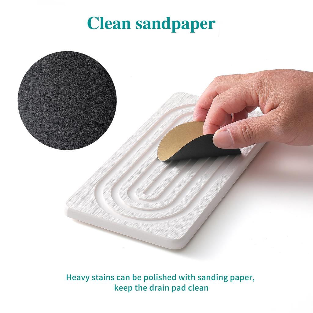Natural Water Absorbing Soap Dish Set High Absorption Fast Drying Mat For Makeup And Wet Items Liquid Soap Or Cosmetics