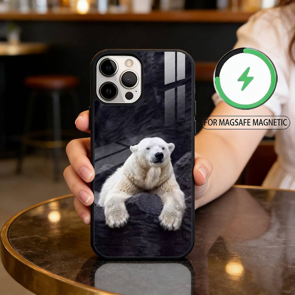 A-Animal P-Polar B-Bear Phone Case For iPhone17,16,15,14,13,12,11 Plus,Pro Max Magnetic For Magsafe Wireless Charging