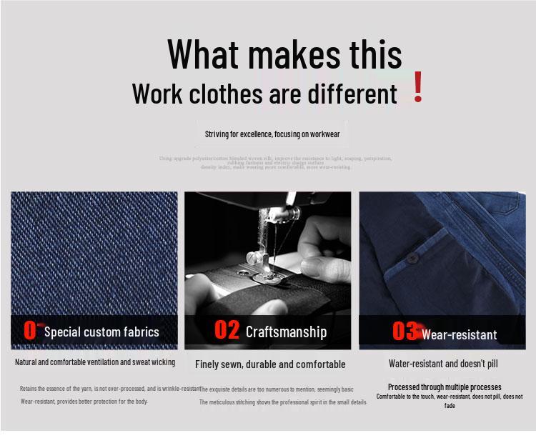 Men's Flame Retardant Denim Workwear Set for Spring and Autumn – Anti-Scald Protection for Electric Welders