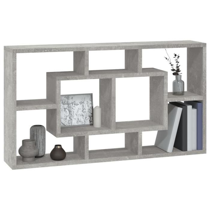VidaXL Étagère murale 8 compartiments Gris béton 342590