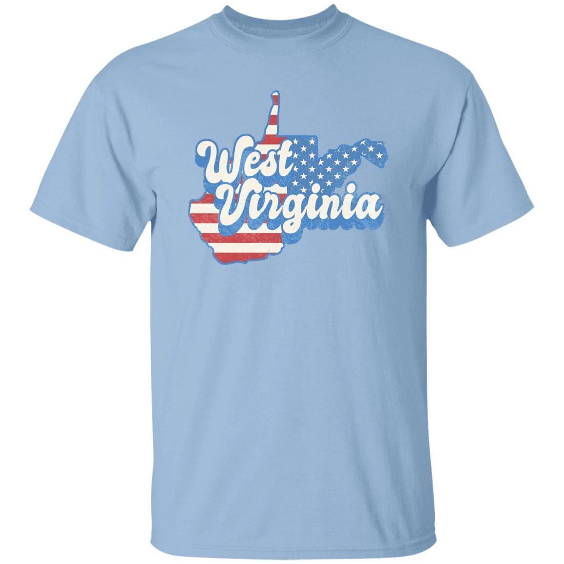 West Virginia US flag Unisex T-Shirt American patriotic WV state tee White Ash 2XL