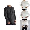 Men's Renaissance Peasant Pirate Shirt With Lace Up Design And Loose Fit For Cosplay