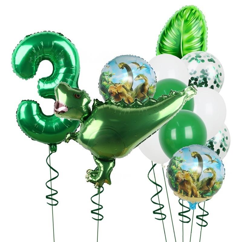 32Inch Green Dinosaur Balloon Suit For Birthday Party Decoration 12Pcs/Set Cute Self-Supporting Dinosaur Balloon Suitable Childr