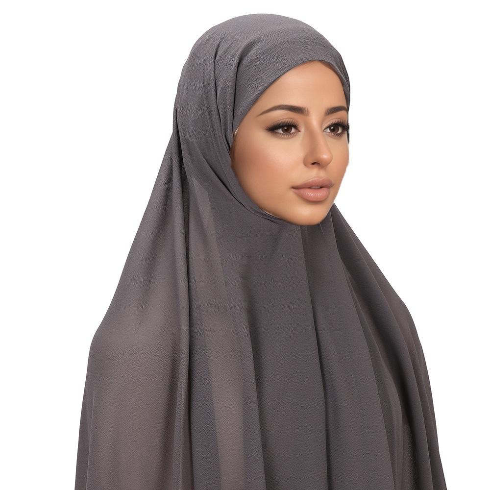 Pearl Chiffon, Convenient Head Wrap, Gauze, Scarf, Lazy Headscarf Set, Quick Pullover Scarf.