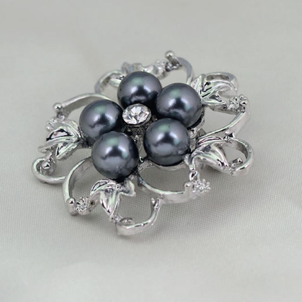 Fashion Alloy Crystal Pearl Bead Inlay Brooch
