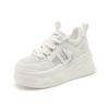Thick-soled Little White Shoes for Women's 2025 Spring New Versatile Trendy Breathable Mesh Muffin Shoes, Small Inner Height-increasing Women's Shoes