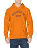 Champion Long Sleeve 10oz Fleece Hoodie with Collegiate Graphic Reverse Dull Size L Men's Print, Weave®, C3-X110, Orange,