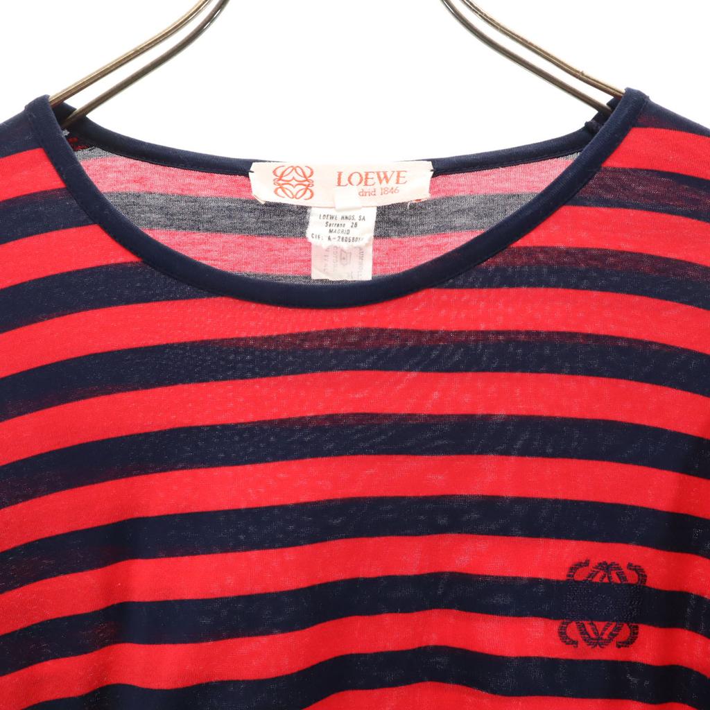 Loewe Made In Italy Old Border Pattern Long Sleeve T-shirt M Red Ron T Women Used