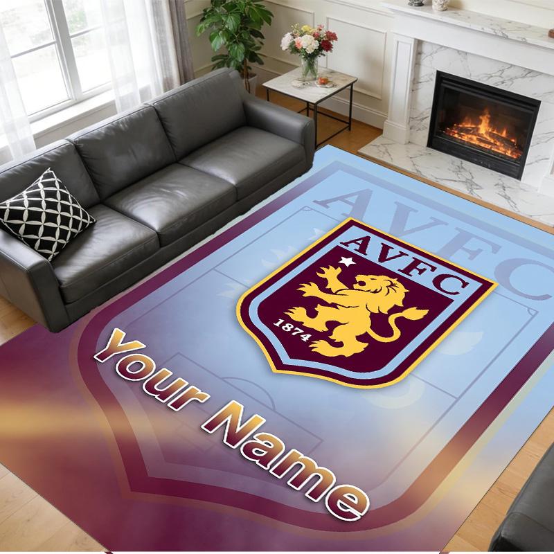 Crystal Velvet Rug Custom Name Text, Soft Non Slip Floor Mat Home DecorAston Villa