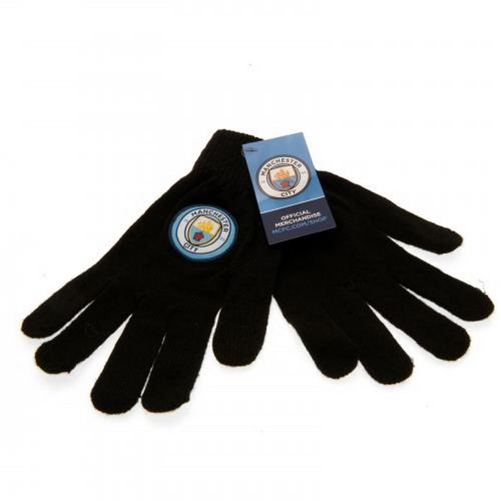 Manchester City FC Childrens/Kids Knitted Gloves