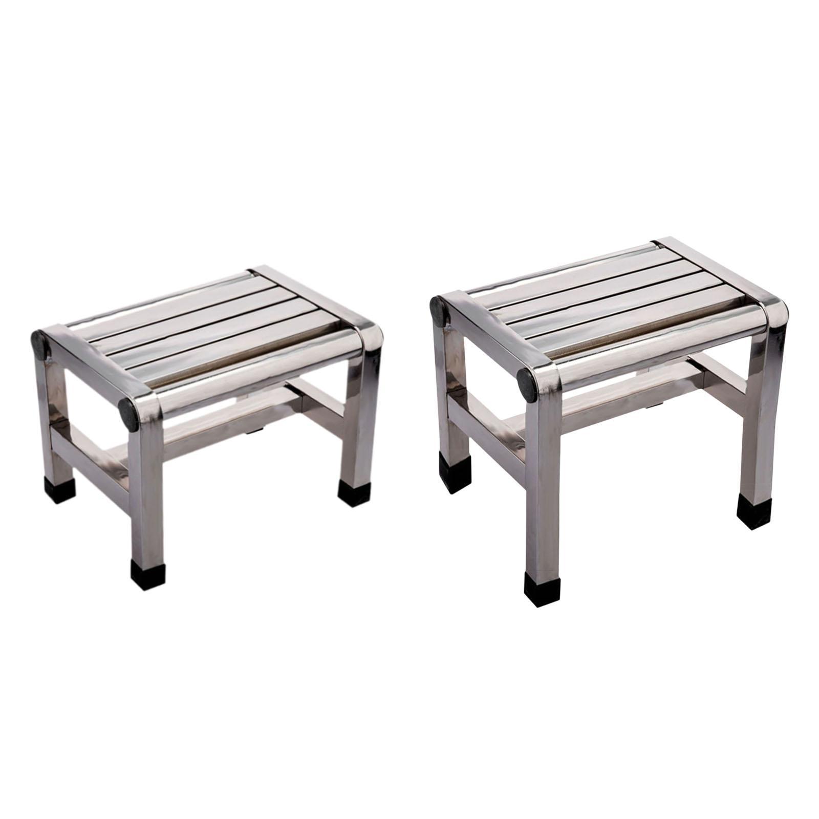 Metal Step Stool Non Slip Stable Toilet Portable Foot Rest Bath Stool for Apartment Kitchen Living Room Kids Elderly Senior