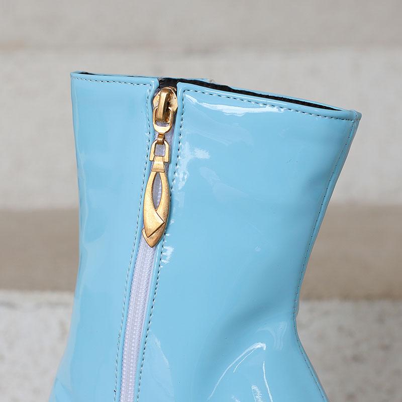 Women's High-heeled Short Boots Fashion European and American Style Autumn and Winter New Waterproof Table Thick-heeled Large-size Short Boots