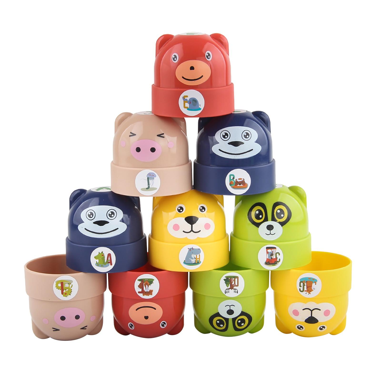 

Игра-укладка Пластиковая башня из блоков Мультяшное строительство Дети Образование