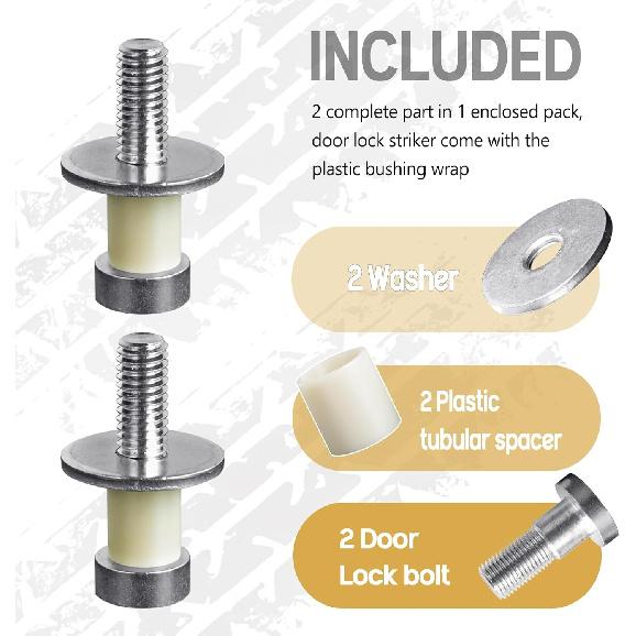Door Lock Striker 38420 Compatible With Door Latch Bolts For 1971-1991 GMC Truck Door Bolt Pin Replace OEM 9601750 - Sold In Pairs