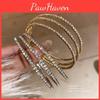 Fashion Adjustable Multilayer Diamond Bracelet With Geometric Design For Women